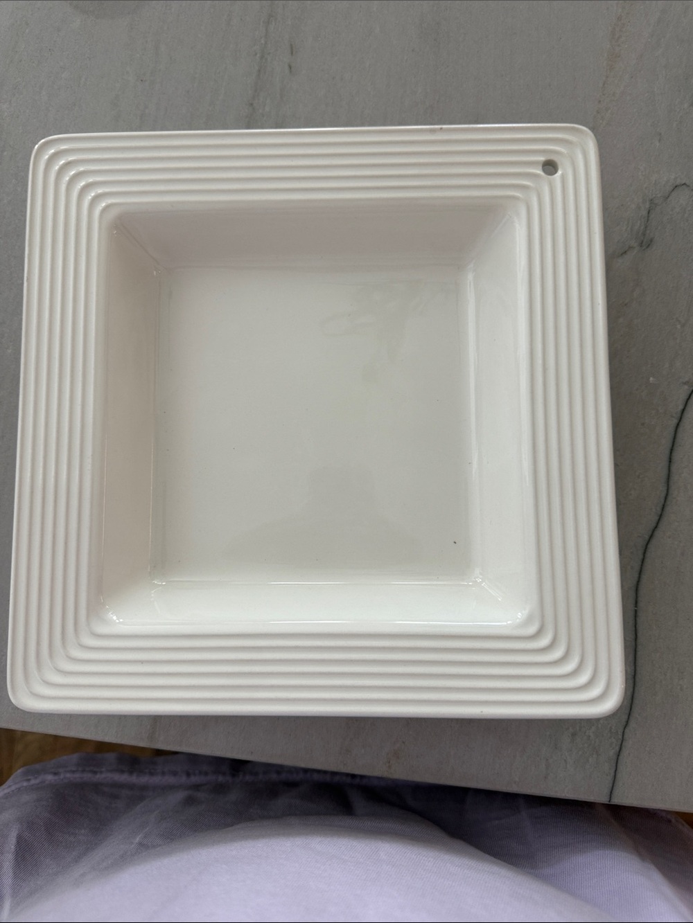 Nora Fleming White Stoneware Plate